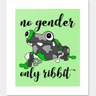 No gender, only ribbit - agender version Posters and Art